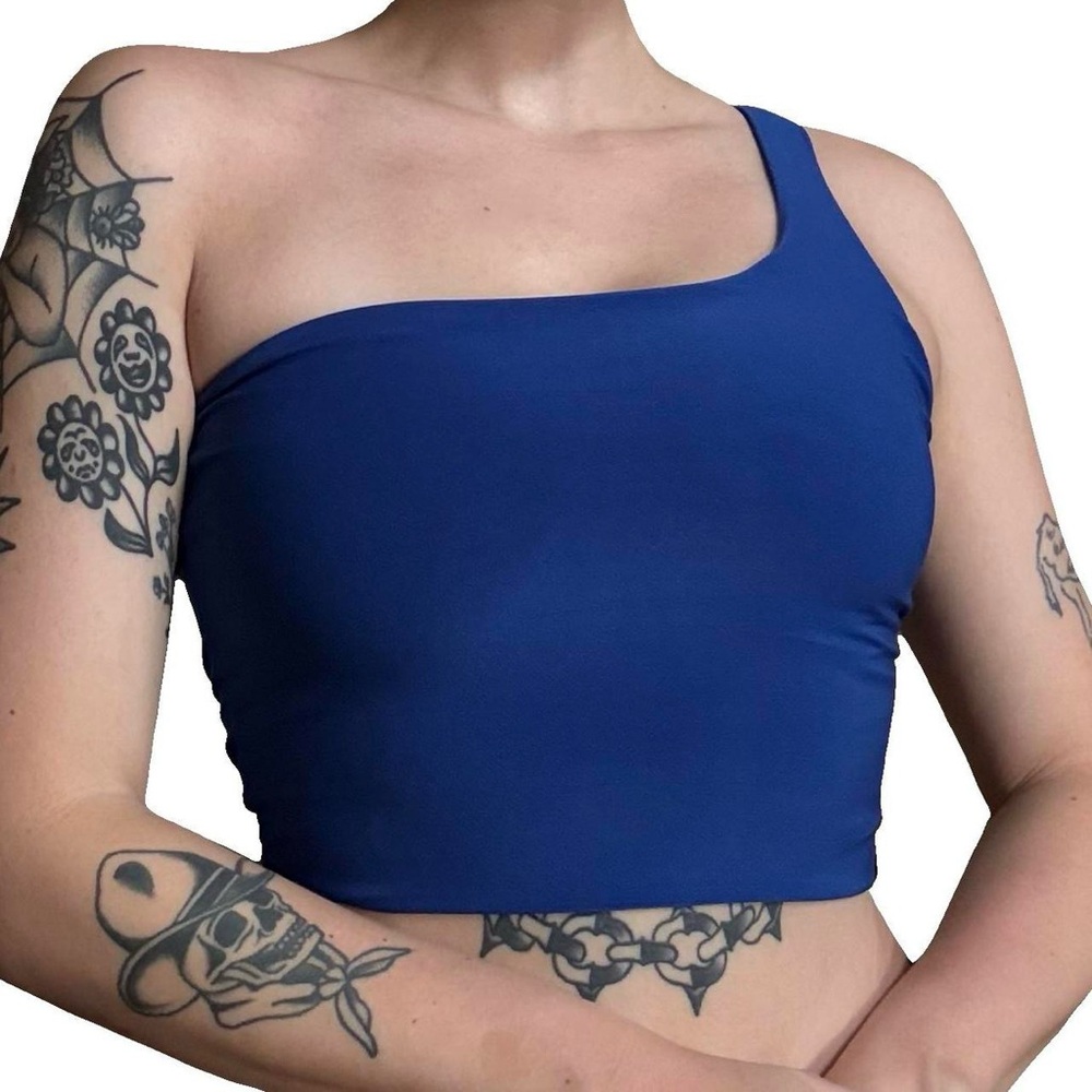 Royal Blue One-Shoulder Tank Top